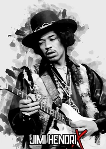 NEW Jimi Hendrix Music Wall Art Poster Print Canvas Black and White A0-A5 - Picture 1 of 3