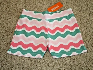 NWT NEW GYMBOREE HOP N ROLL PINK WHITE GREEN WAVY STRIPE SHORTS SIZE 8 - Picture 1 of 1