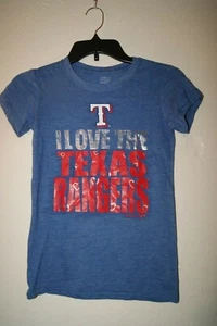 MLB Genuine Merchandise Girls "I Love the Texas Rangers" T-Shirt Size S 7/8 New - Picture 1 of 2