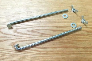 1957 CHEVY BATTERY RETAINER ( hold down ) BOLTS with WING NUTS AND WASHERS , NEW - Picture 1 of 3