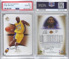 2007-08 SP Authentic Kobe Bryant #61 PSA 10 GEM MT HOF