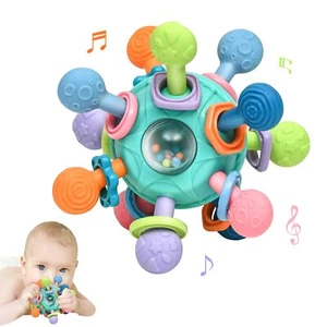 Baby Montessori Teething Toys for 0-6 6-12 Months BPA Free Sensory Green - Picture 1 of 8