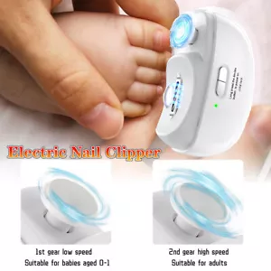 Electric Nail Clipper Automatic Nail Trimmer w/ LED Light Safety for Baby/Adults - Picture 1 of 18