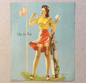 Edward d'Ancona — pin-up — Up to par — chromo originale — 11,5 x 14 cm. — 1950. - Picture 1 of 2