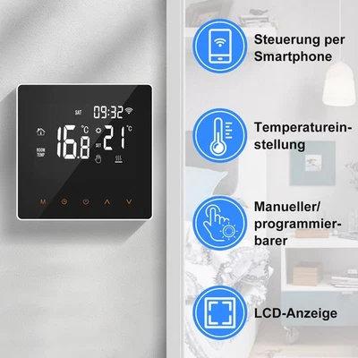WIFI Raumthermostat Digital Raumtemperaturregler LCD Raumregler Fußbodenheizung - Bild 1 von 4
