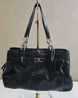 Coach Chelsea Jayden Style 17811 Black  Leather Satchel Purse Handbag  - Image 1 of 4