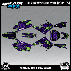 Graphics Kit for Kawasaki KX250F (2004-2005) KX 250F Twitch Series - Purple - Picture 1 of 4