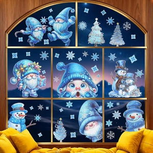 Vetrofanie Natalizie per Finestre, Adesivi Natalizi Finestra Removibili Riutiliz - Foto 1 di 12