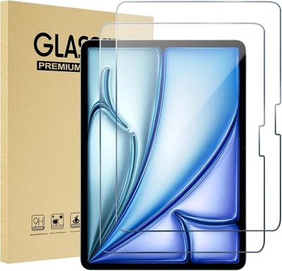 2 Pack Screen Protector For iPad Air 11 Inch M2 2024 Tempered Glass Guard Cover - Image 1 of 4