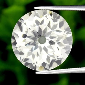 π 17.22ct 17mm VVS Round Natural Very Light Green Quartz - Brazil Gemstone - Picture 1 of 4