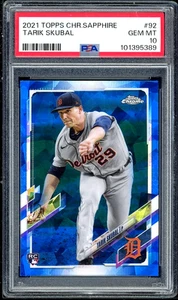 Tarik Skubal 2021 Topps Chrome Sapphire #92 Tigers RC Rookie PSA 10 - Picture 1 of 2