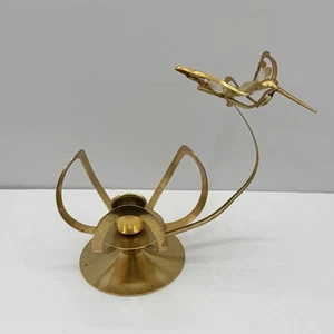Vintage 1991 Maskottchen International Inc Gold Metall Kolibri Kerzenhalter - Bild 1 von 8