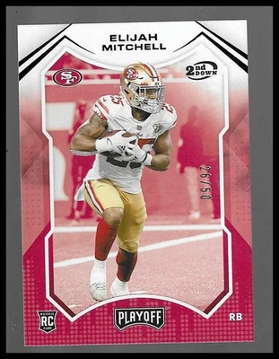 2021 Panini Playoff #292 Eli Mitchell 2nd Down #/50 RC - Image 1 of 2
