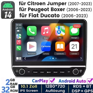 Radio de coche 10,1"" Carplay Android 14 GPS Navi WIFi RDS para Fiat Ducato 2007-2023 - Imagen 1 de 12