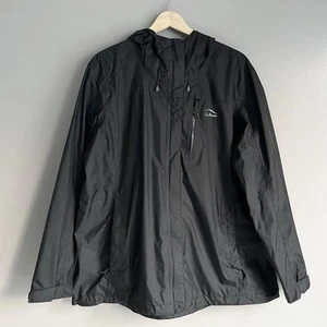 LL Bean Trail Model Rain Jacket Women’s Black Full Zip Tek Windbreaker 1X Reg - Picture 1 of 9