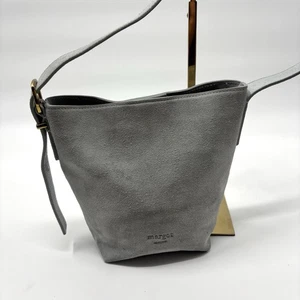 Margot New York Suede Light Blue Kaye Mini Bucket Bag Crossbody.Read Description - Picture 1 of 12