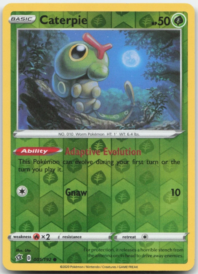 Caterpie 001/192 Reverse Holo SWSH02: Rebel Clash Pokemon Card NM - Image 1 of 1