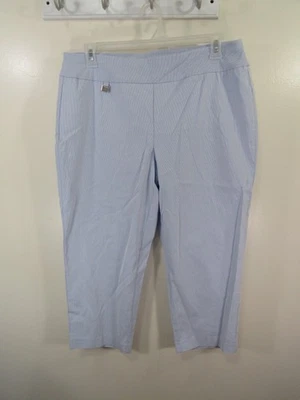 Tahari Capri Talla 1X Azul Blanco Rayas Foto 1 de 4