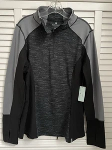 ACTIVE LIFE 90 Degree by Reflex 1/4 Zip Top Black Long Sleeve Yoga Women XXL NWT - Picture 1 of 12