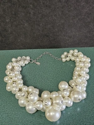 Paparazzi Regal Zi Collection White Pearl Necklace & Matching Earrings - Image 1 of 4