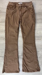 Zara Flared Jeans Side Cut Hem Lite Brown Juniors Girls 13-14 (Actual 24X26) - Picture 1 of 18