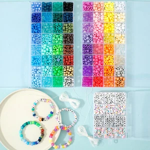 1977Pcs Pony Beads Kit for Bracelet Making 64 Colors 9mm Kandi Beads Set -~√ - Picture 1 of 11