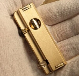 Luxury Metal Brass Kerosene Cigarette Pipe Lighter Three Side Ignition 145G - Picture 1 of 6