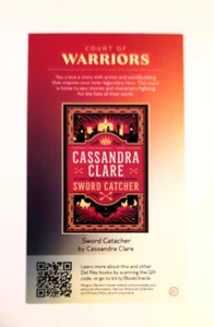 NEW Sword Catcher Bookmark Cassandra Clare Mini Promotional Del Rey Penguin - Picture 1 of 2