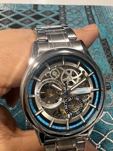 Orologio uomo meccanico automatico scheletrato acciaio Luminoso Skeleton 30m - Foto 1 di 13
