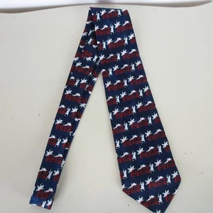 Coca Cola Necktie Navy Blue Red White Polar Dancing Bear Logo USA Made 4 X 59 - Picture 1 of 4