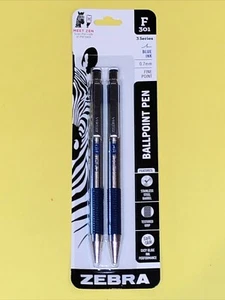 BOLÍGRAFO RETRÁCTIL ZEBRA F-301 AZUL PUNTO FINO FÁCIL DE AGARRAR NUEVO 2/PAQUETE - Imagen 1 de 4