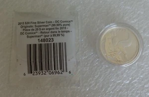 2015 DC COMICS ORIGINAL SUPERMAN KANADA SILBERMÜNZE 0,9999 20 DOLLAR - Bild 1 von 2
