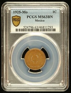1925 Mo Mexico 1 Centavo PCGS MS 63 BN - Picture 1 of 3