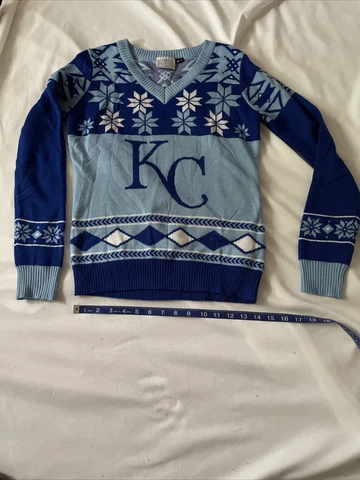 Kansas City Royals Sweater Womens Christmas Size Small BASEBALL MLB Sports Cover