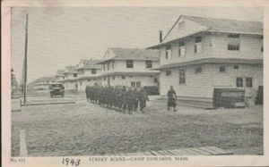 611 CAMP EDWARDS MA Street Scene WWII photo postcard War Bonds - Picture 1 of 2
