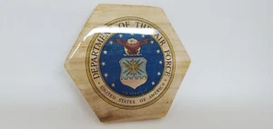 US Air Force Militär Holzuntersetzer Laser Qualität Druck Harz Epoxid auf Top - Bild 1 von 6