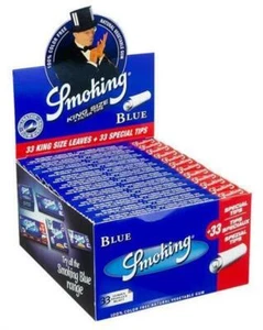 BOX Smoking BLUE King Size Papier + Filtertips Papier Zigarettenpapier Blättchen - Bild 1 von 3