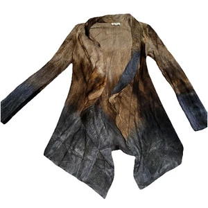 Cárdigan para mujer ALBERTO MAKALI grande marrón azul frente abierto Ombré - Imagen 1 de 4