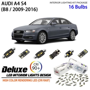 LED Interior Light Kit + Number Plate Light Bulbs for AUDI A4 S4 RS4 2008-2015 - Picture 1 of 9