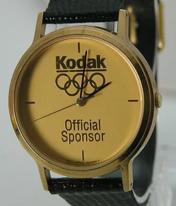 Kodak Official Sponsor Gold Tone Men's Unworn Watch 36 USC 380 New Battery 35mm - Picture 1 of 7