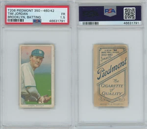 T206 Tim Jordan Batting || Piedmont Factory 42 || PSA 1.5 || Total Pop 8 - Picture 1 of 1