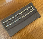 COUNTRY ROAD Large Leather Clutch Purse Wallet with Studs - Faun / Taupe