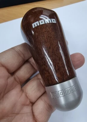 Perilla de cambio de madera MOMO rara de colección Honda Toyota Mazda Nissan Bmw Benz VW Foto 1 de 4