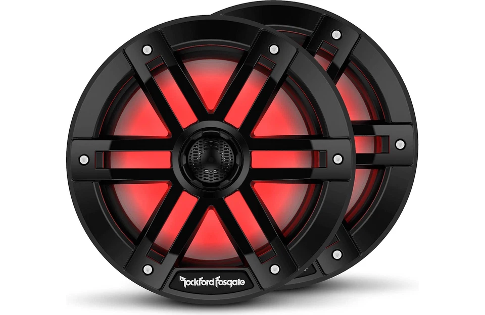 Rockford Fosgate M1-8B Color Optix 2-Way 8" Black Marine Speakers w/ RGB LEDs