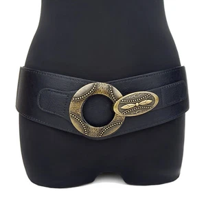 Ella Jonte Stretchgürtel schwarz Schnalle gold elastisch Trend Gürtel 75 - 95 cm - Bild 1 von 3