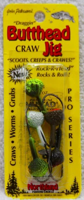 Northland Butthead Craw Jig Frogskin Lote de 5 Ganchos Premium Mustad Ultra Point Foto 1 de 2