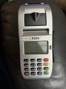 First Data FD50Ti Ethernet Dial Credit Debit Terminal No Power Supply Not Tested - Picture 1 of 6