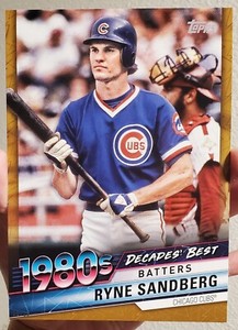 RYNE SANDBERG 2020 Topps 1980s Decades Best GOLD 5X7 JUMBO CARD /10 CHICAGO CUBS
