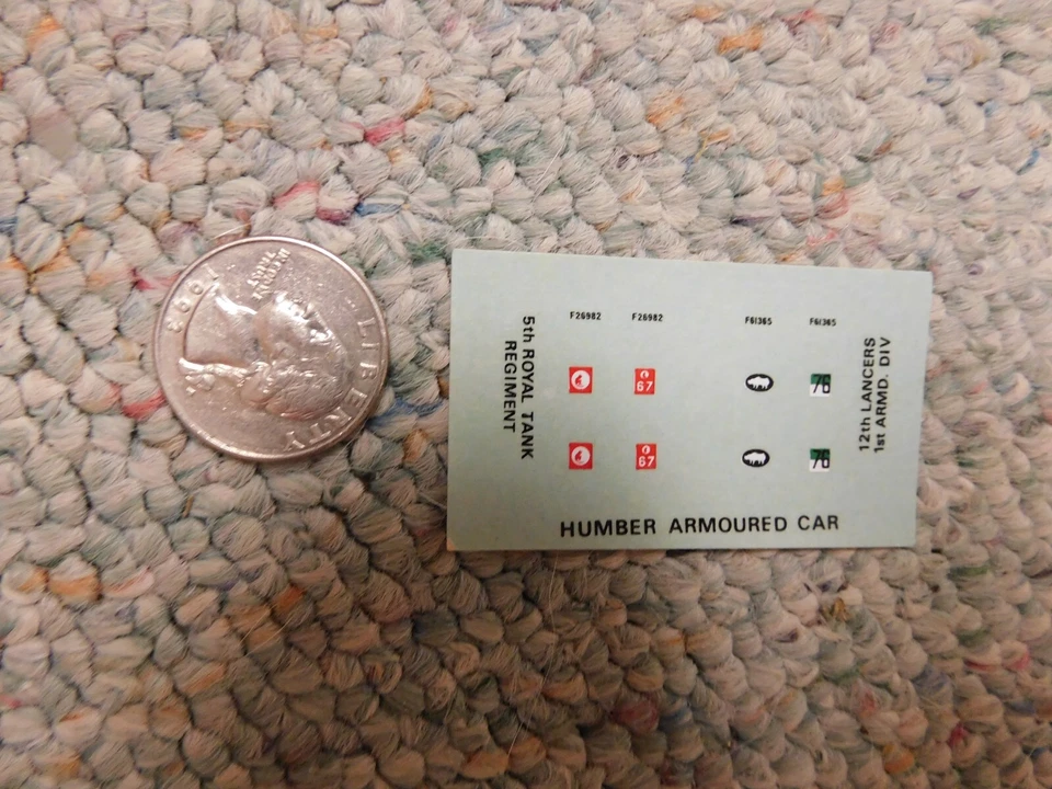 Matchbox decals 1/76 Humber Armoured Car XX43 - Image 1 of 1