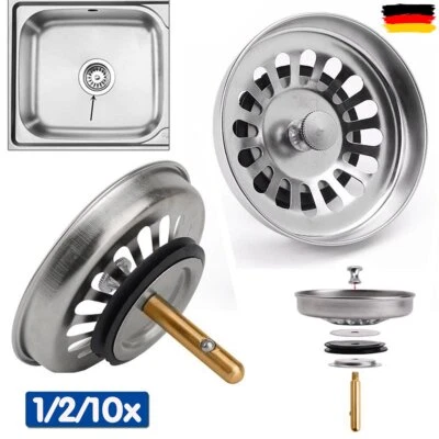 1/2/10x Universal Küche Abflusssieb Stöpsel Siebkorb Siebkörbchen für Spülen - Bild 1 von 4